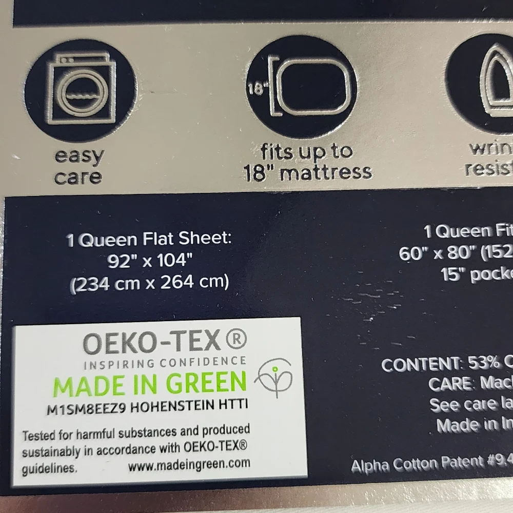 Avalon Collection Queen 6‎ pcs White Sheet Set 500 Thread Count Cotton Blend